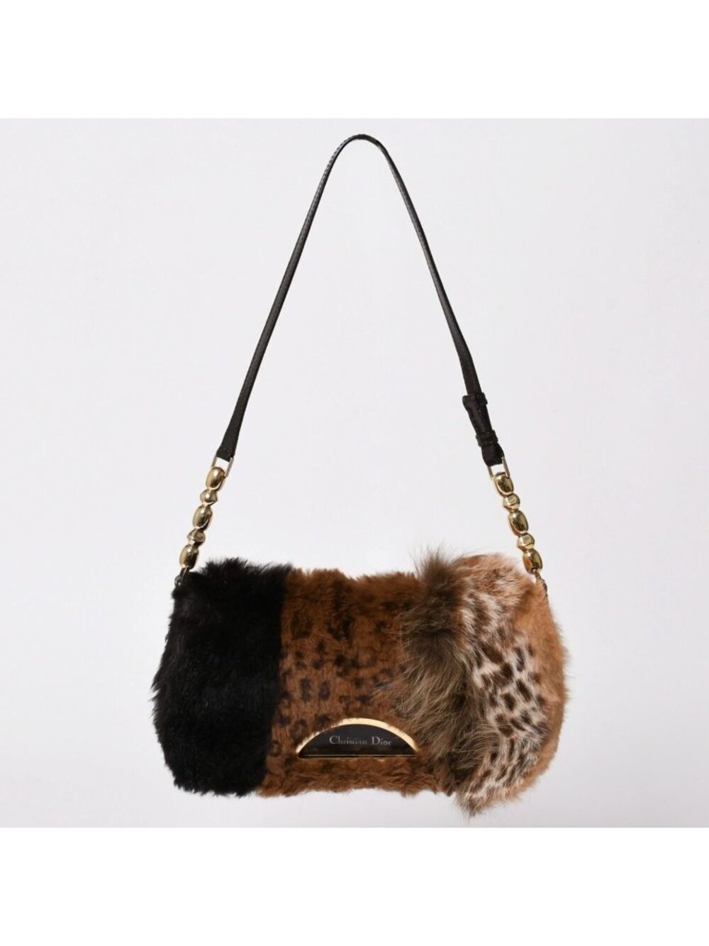 Dior Bag Malice Pearl Rabbit Fur Leather Galliano